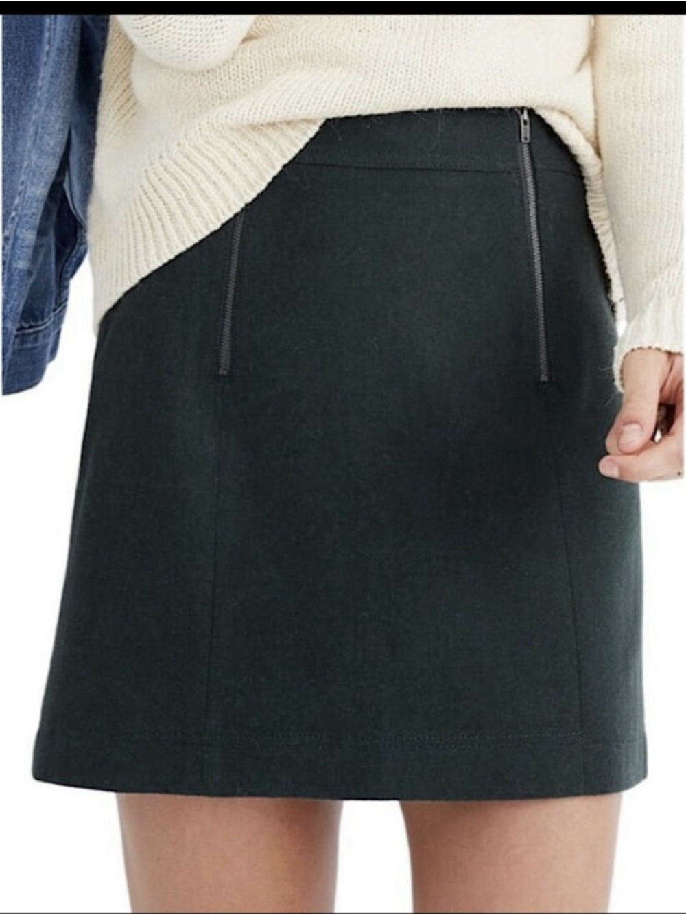 Madewell Uptown Zip Mini Skirt - Green